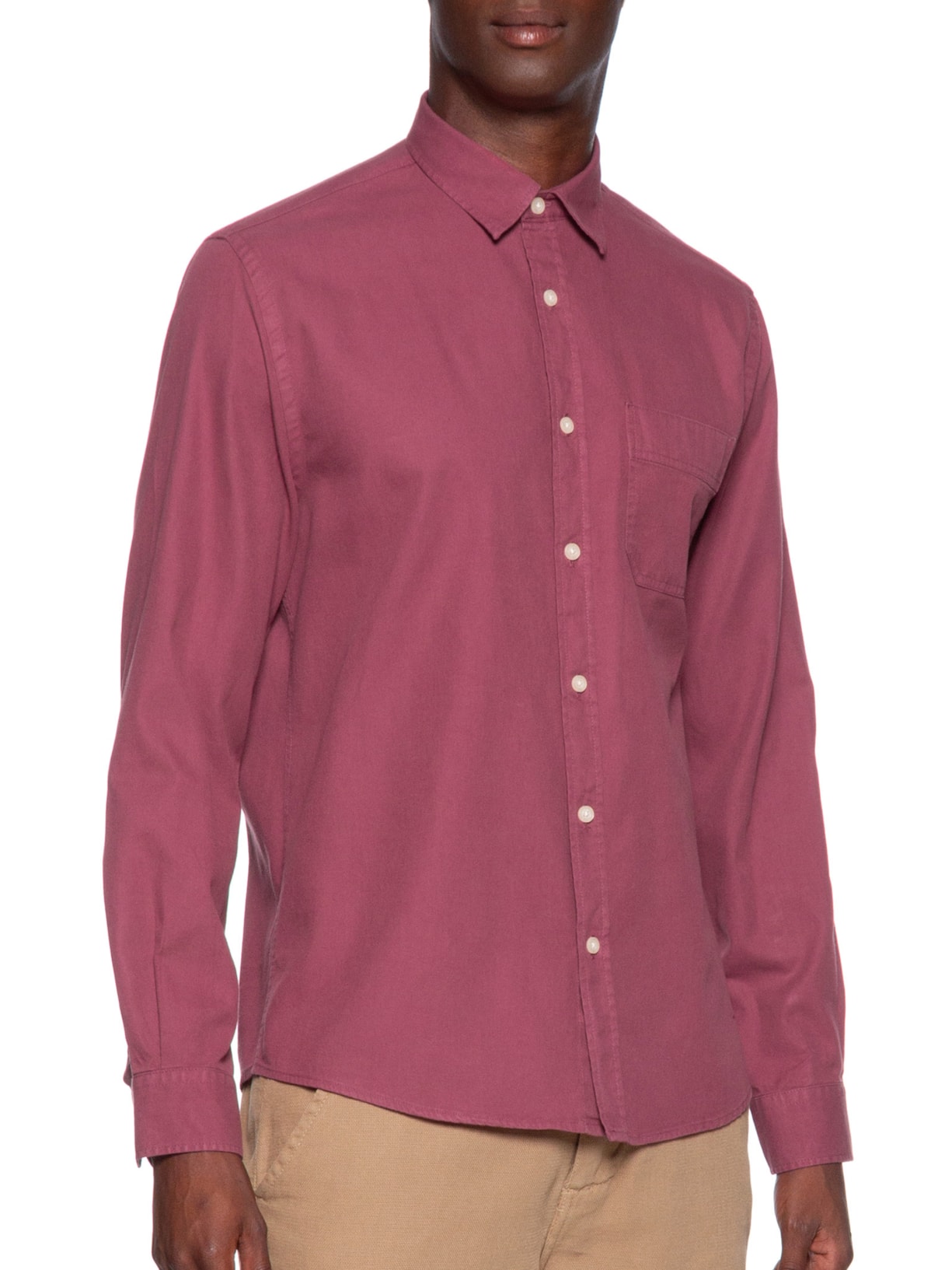 Camisa Masculina Sarja Tinturada Vermelho Zapalla