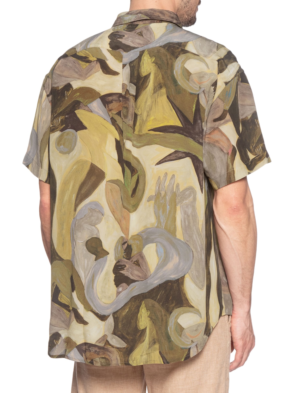 Camisa Masculina Seda Mc Oversized Aquarius Marrom Handred