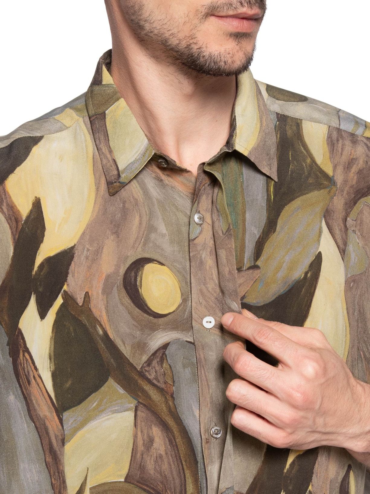 Camisa Masculina Seda Mc Oversized Aquarius Marrom Handred