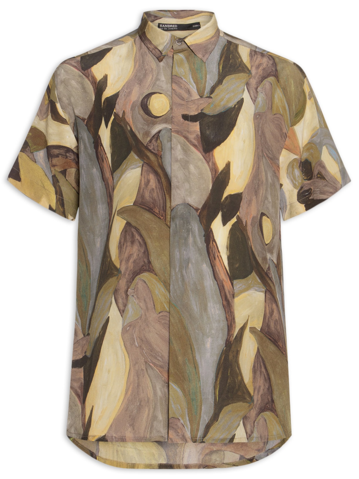 Camisa Masculina Seda Mc Oversized Aquarius - Marrom