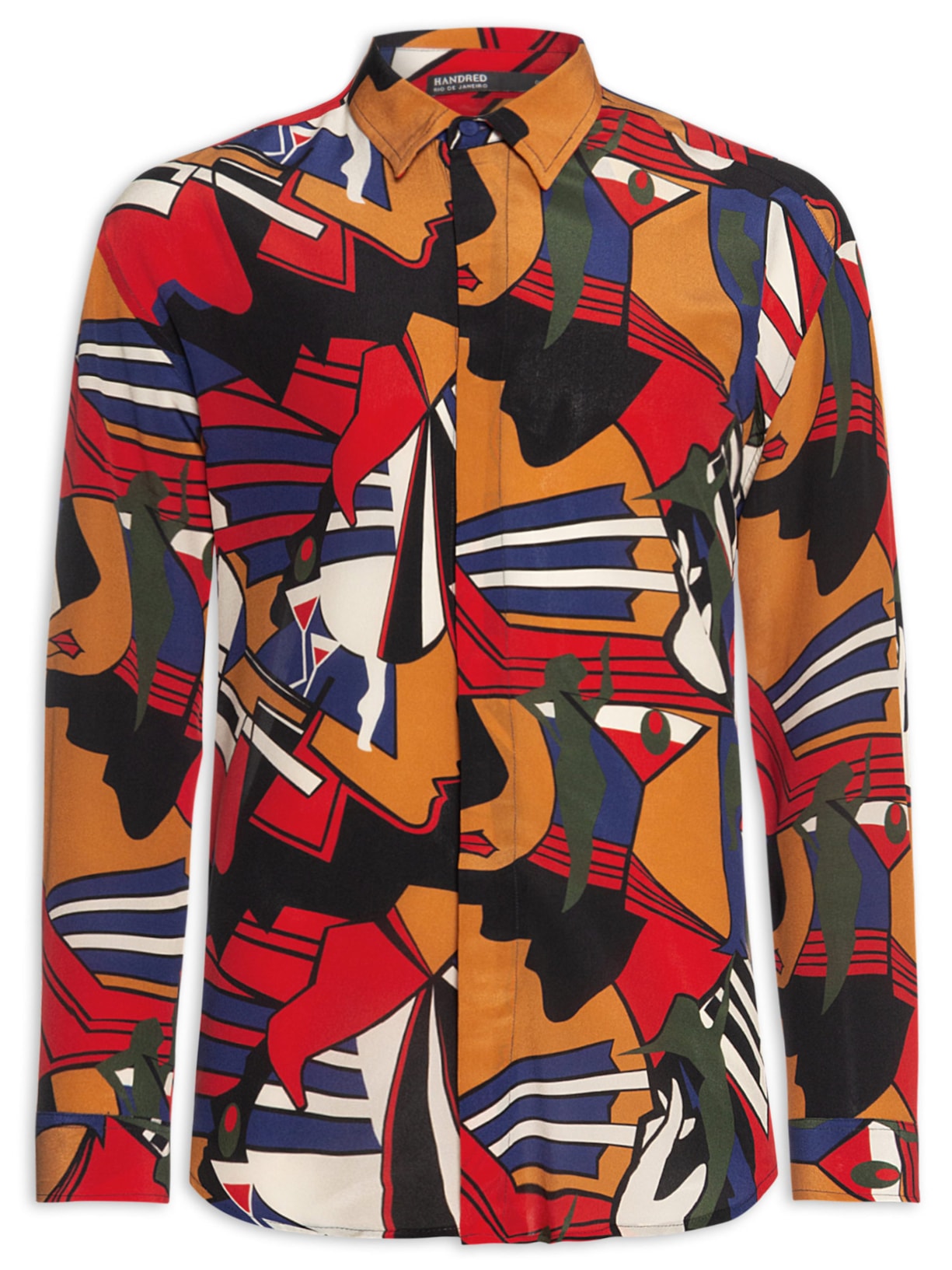 Camisa Masculina Seda Ml Oversized Baila - Marrom