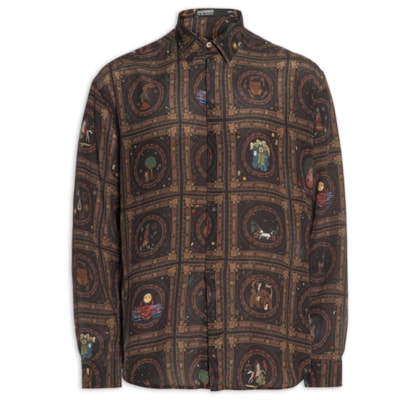 Camisa Masculina Seda Over Akashica – Marrom