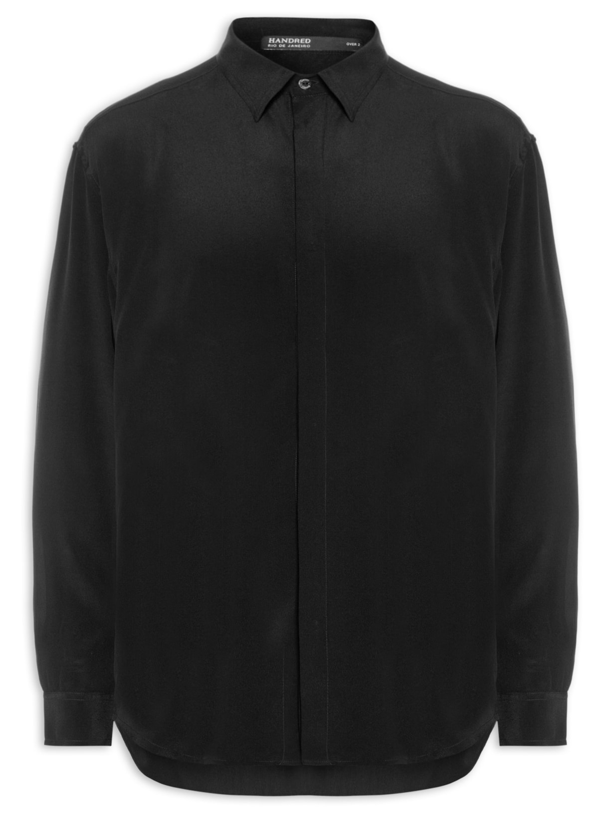 Camisa Masculina Seda Oversized Preto Handred