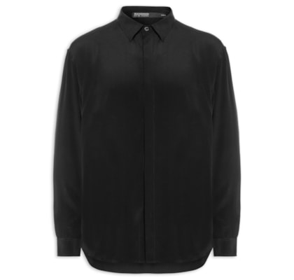 Camisa Masculina Seda Oversized - Preto
