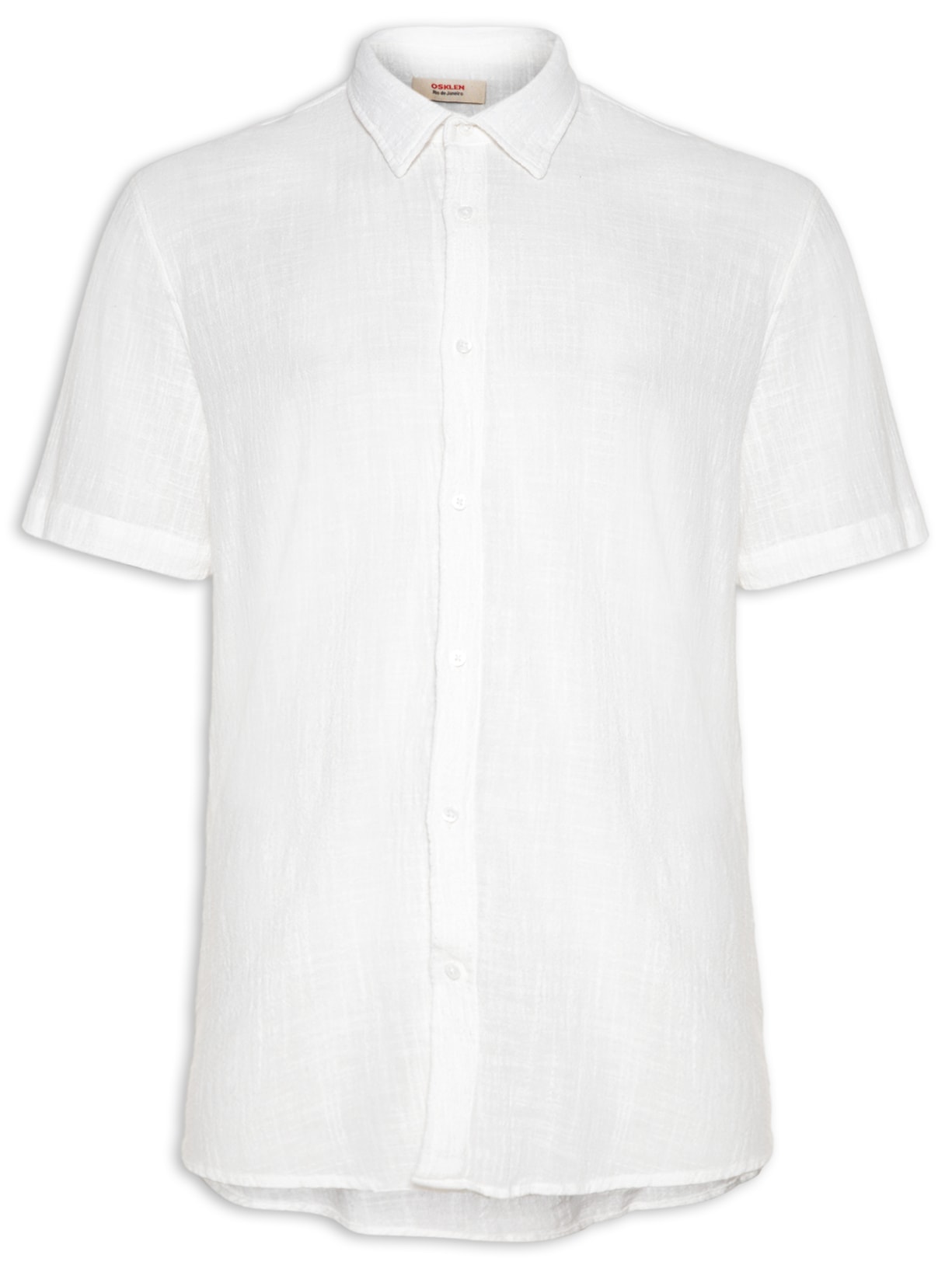 Camisa Masculina Sense Casual Manga Curta - Branco