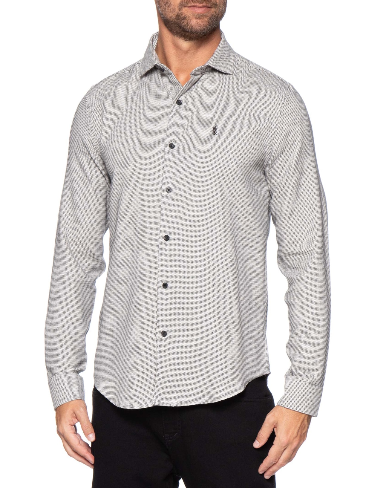 Camisa Masculina Setas Bicolor – Bege Sergio K