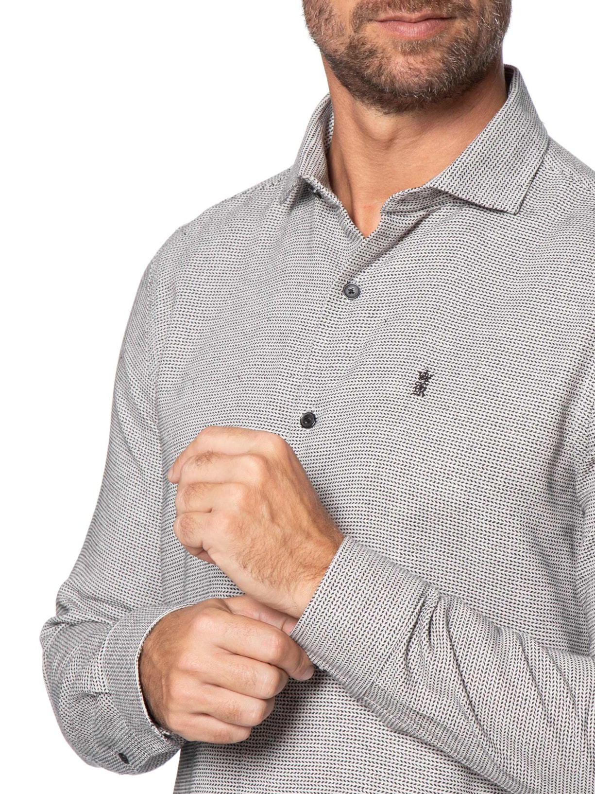 Camisa Masculina Setas Bicolor – Bege Sergio K
