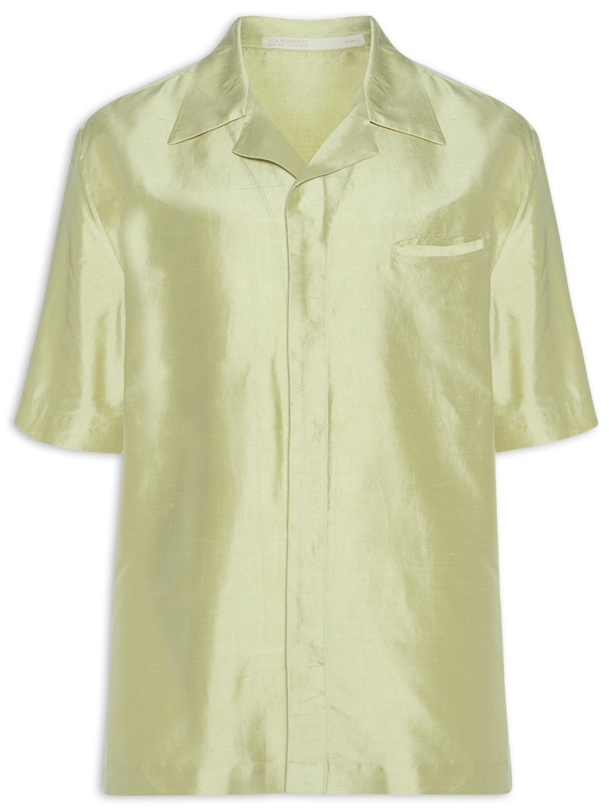 Camisa Masculina Shantung Quadrada Verde Handred