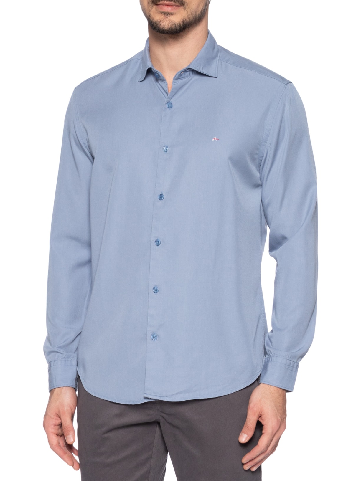 Camisa Masculina Sl Liocel Lisa Out Azul Aramis