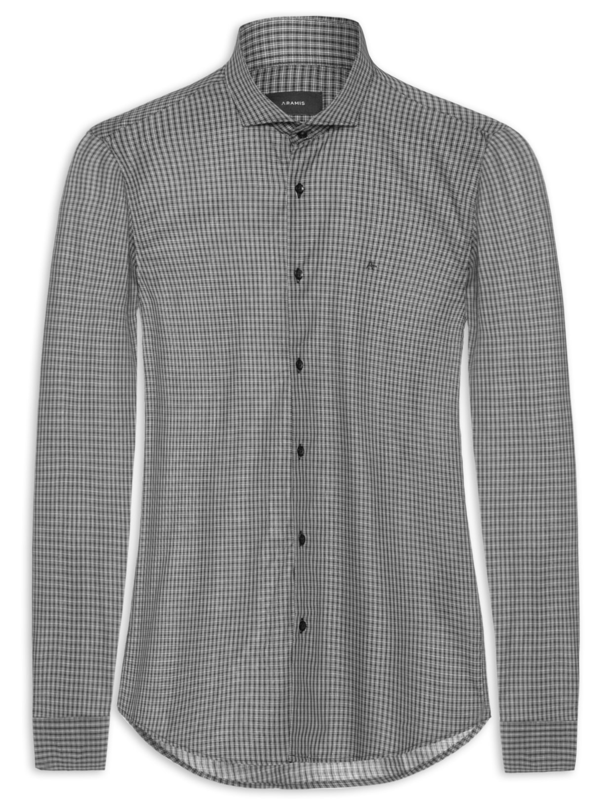 Camisa Masculina Sl Mini Xadrez - Preto