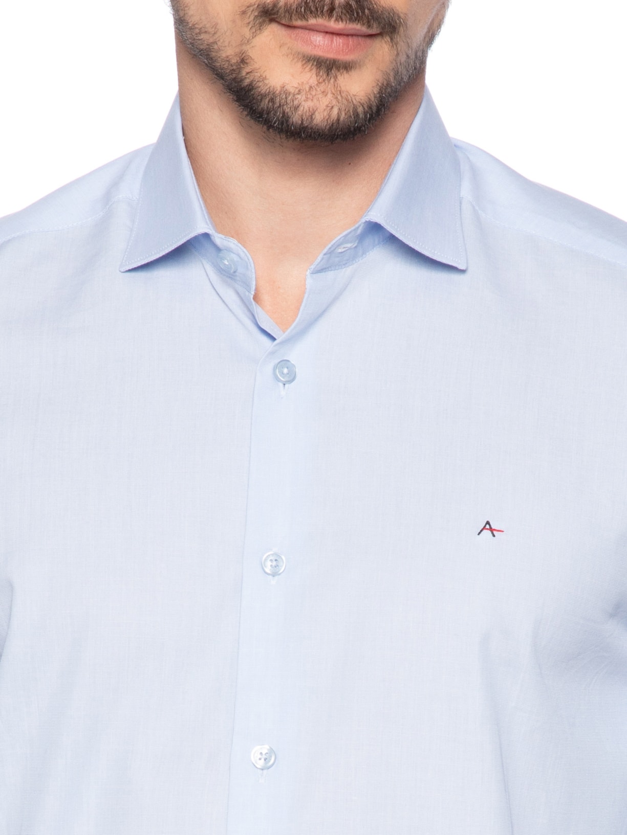 Camisa Masculina Sl Tricoline Fil A Fil Out Azul Aramis