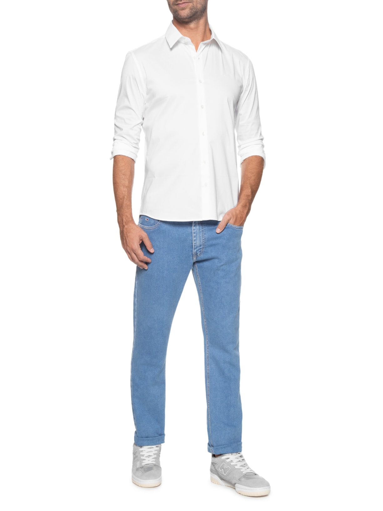 Camisa Masculina Slim Cannes Básica Essential Branco Calvin Klein - White Label