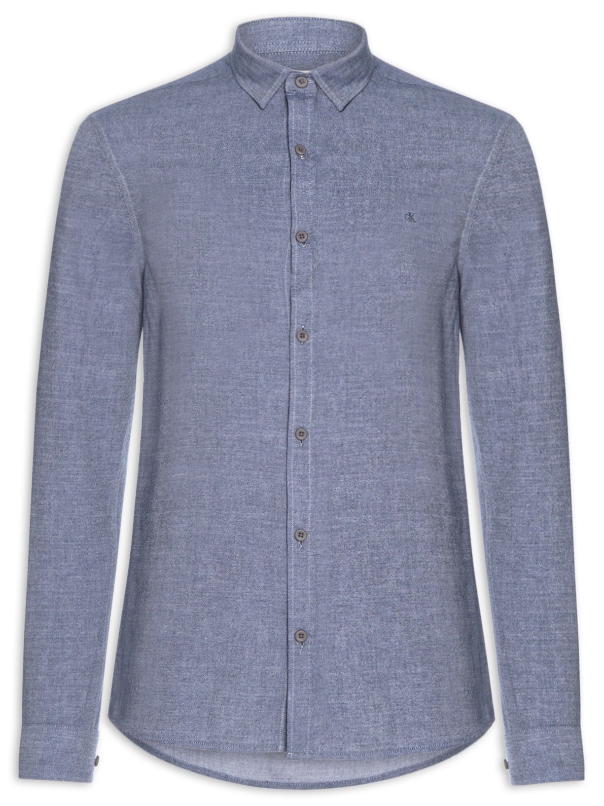 Camisa Masculina Slim Chevron - Azul