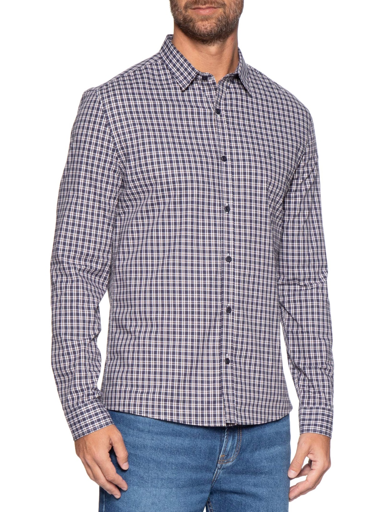 Camisa Masculina Slim Cotton Stretch Azul Calvin Klein Jeans