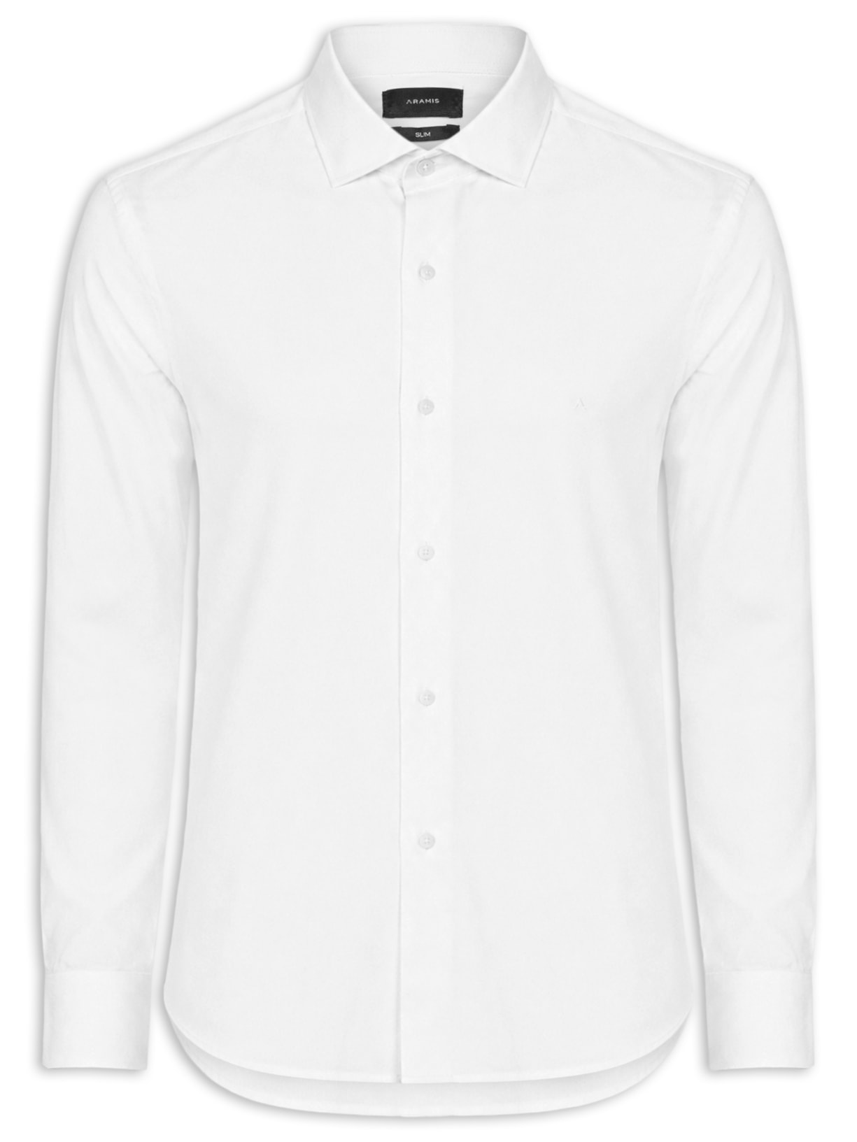 Camisa Masculina Slim Em Cetim Stretch Hudson Branco Aramis