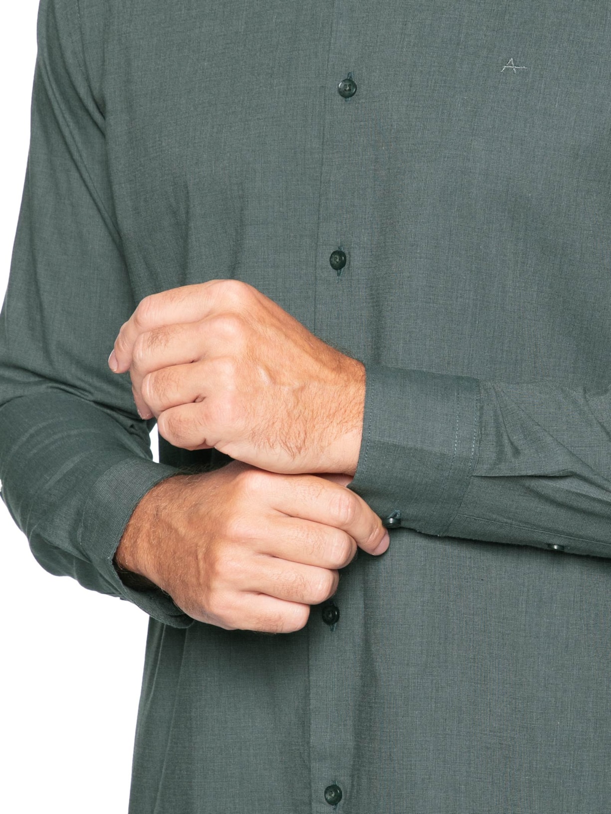 Camisa Masculina Slim Fil A Fil Antilia  Verde Aramis