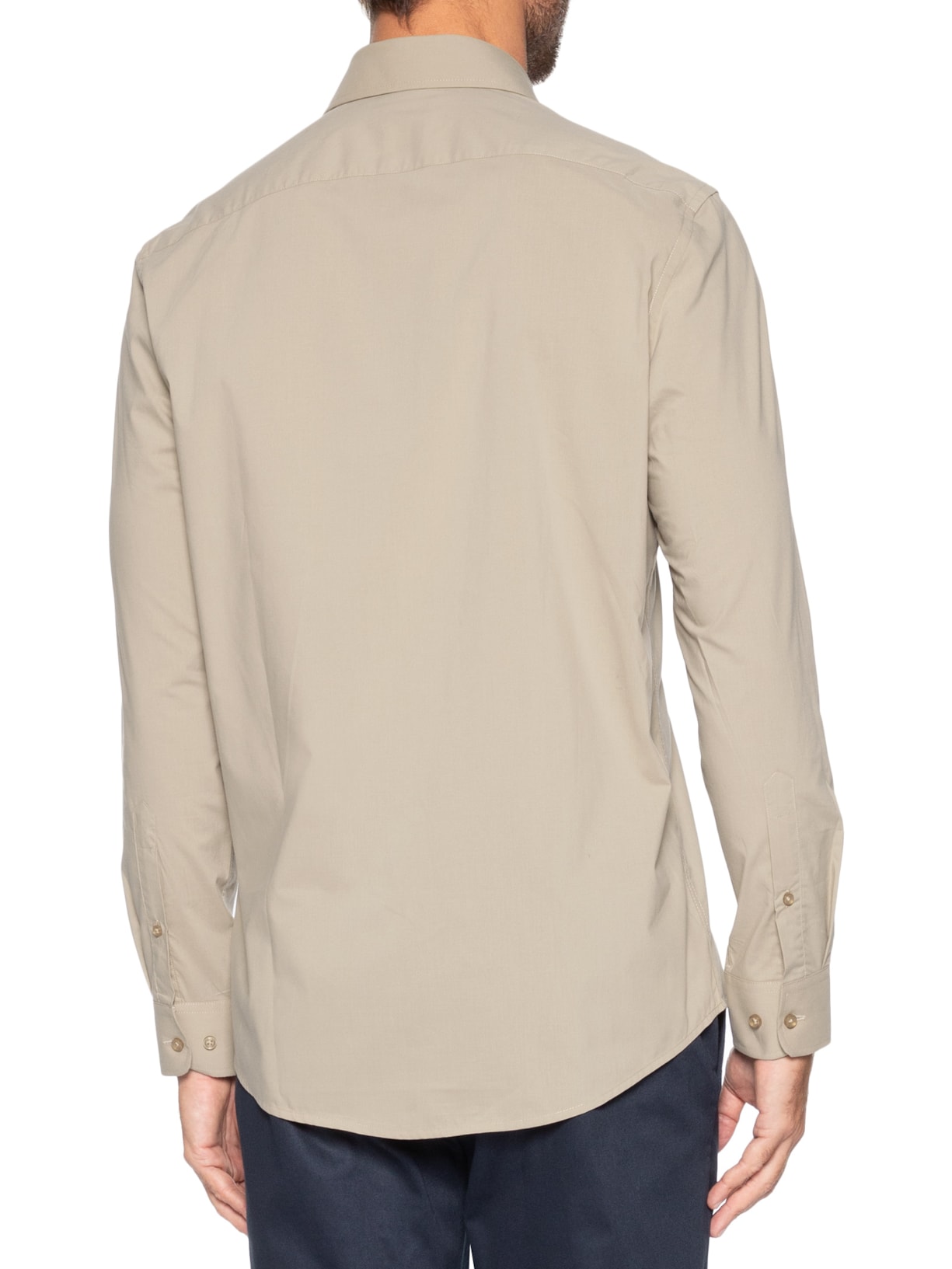 Camisa Masculina Slim Fio 60 Carbon Touch Bege Aramis