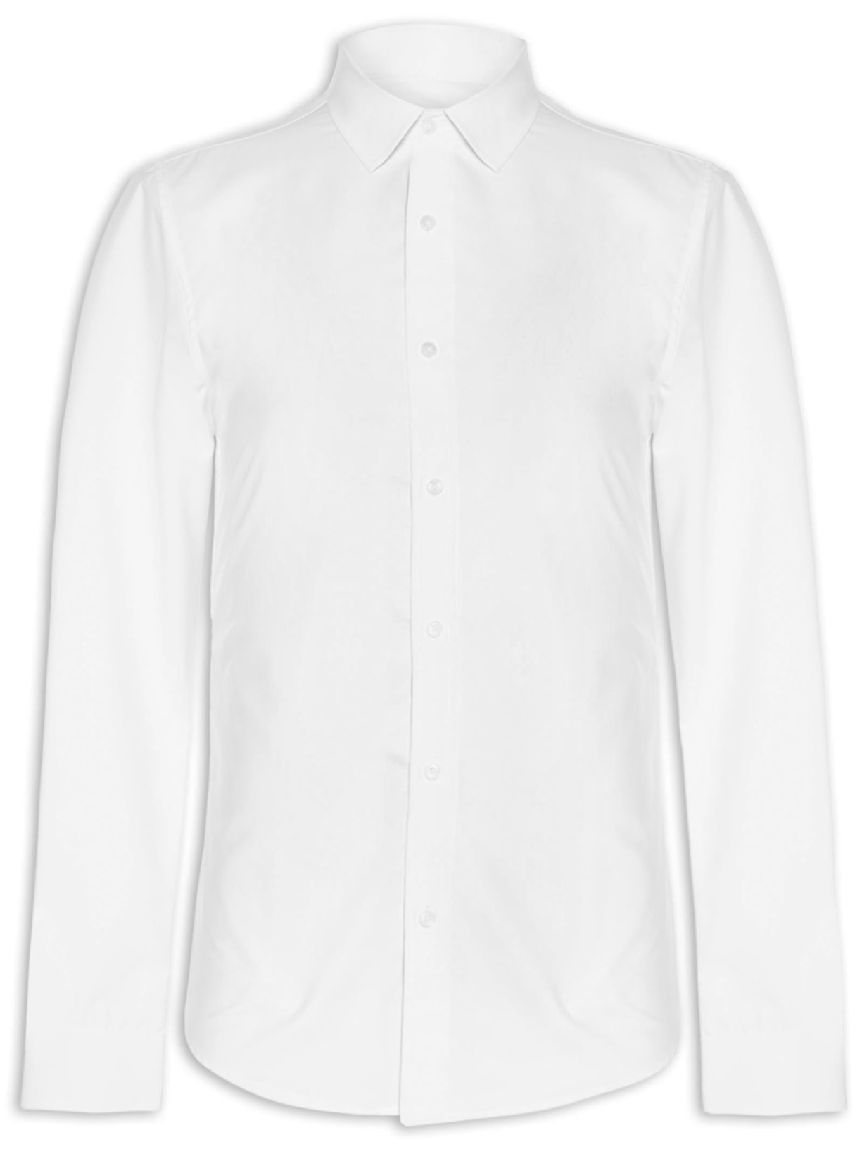 Camisa Masculina Slim Fit Algodão - Branco