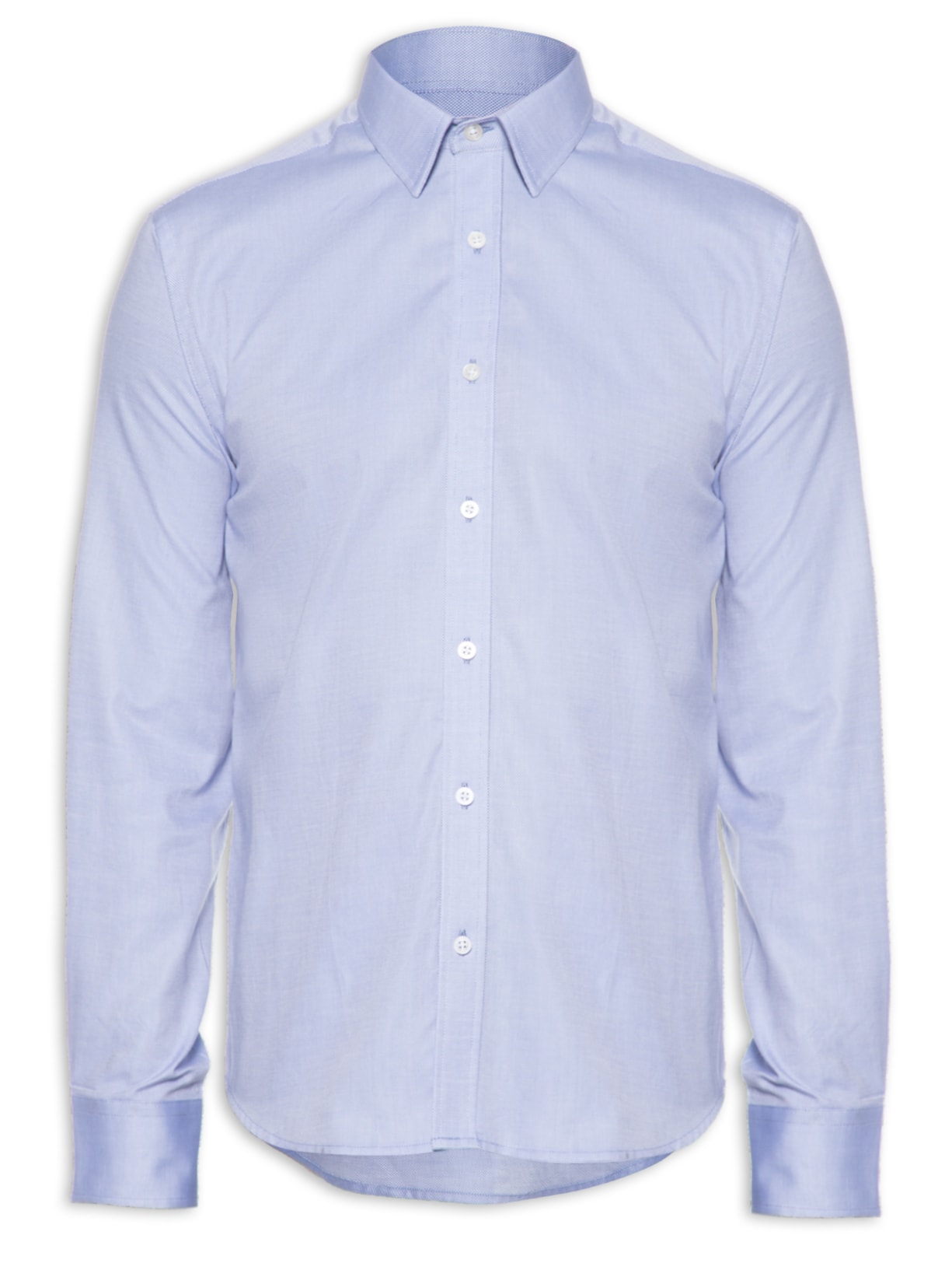 Camisa Masculina Slim Fit Algodão Pima - Azul