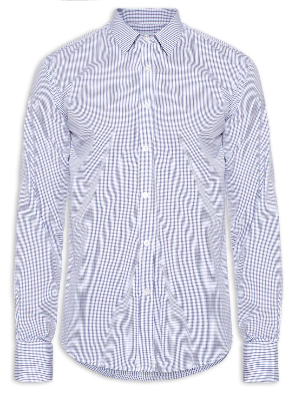 Camisa Masculina Slim Fit Algodão Pima - Azul