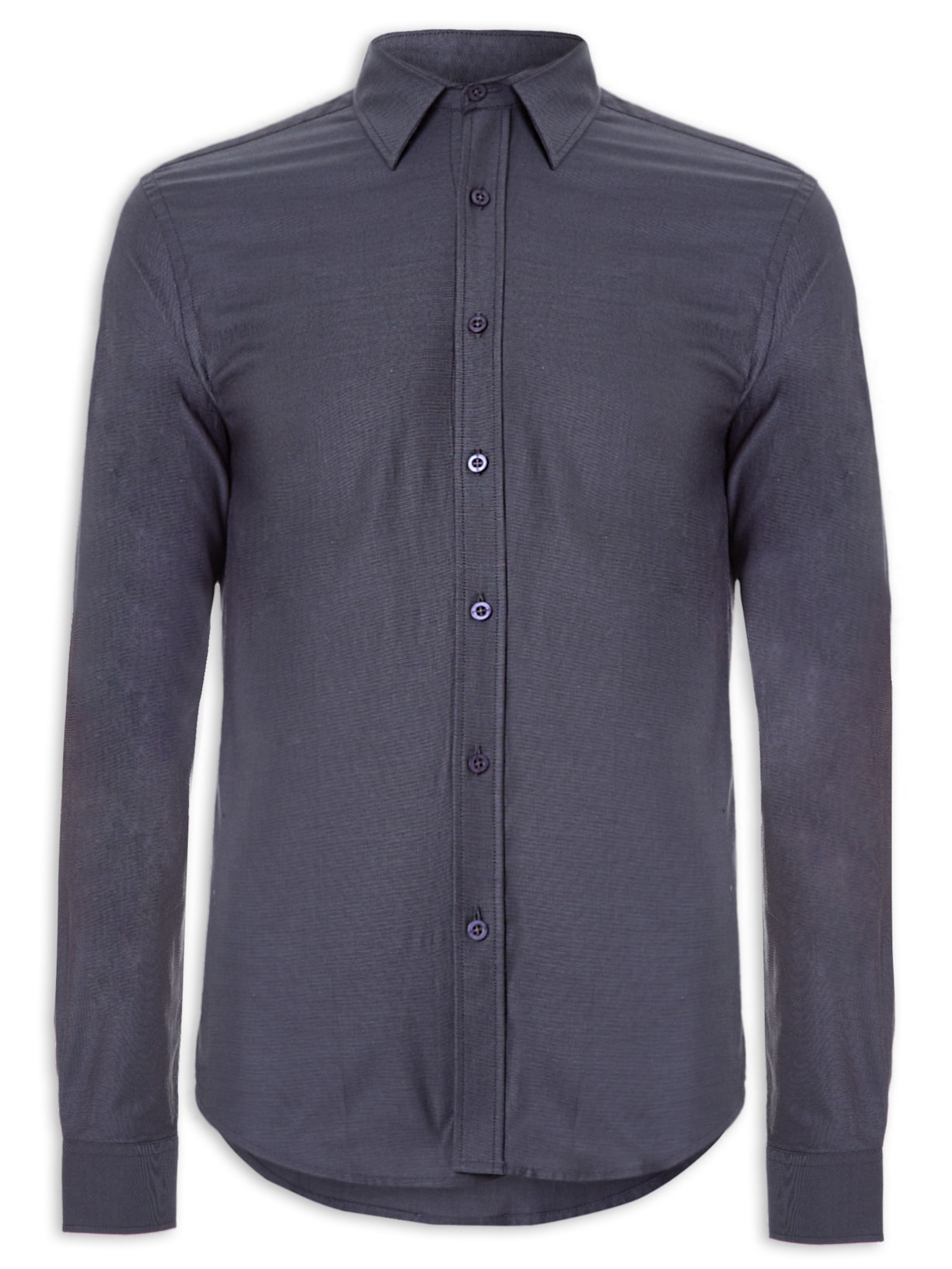 Camisa Masculina Slim Fit Algodão Pima - Cinza