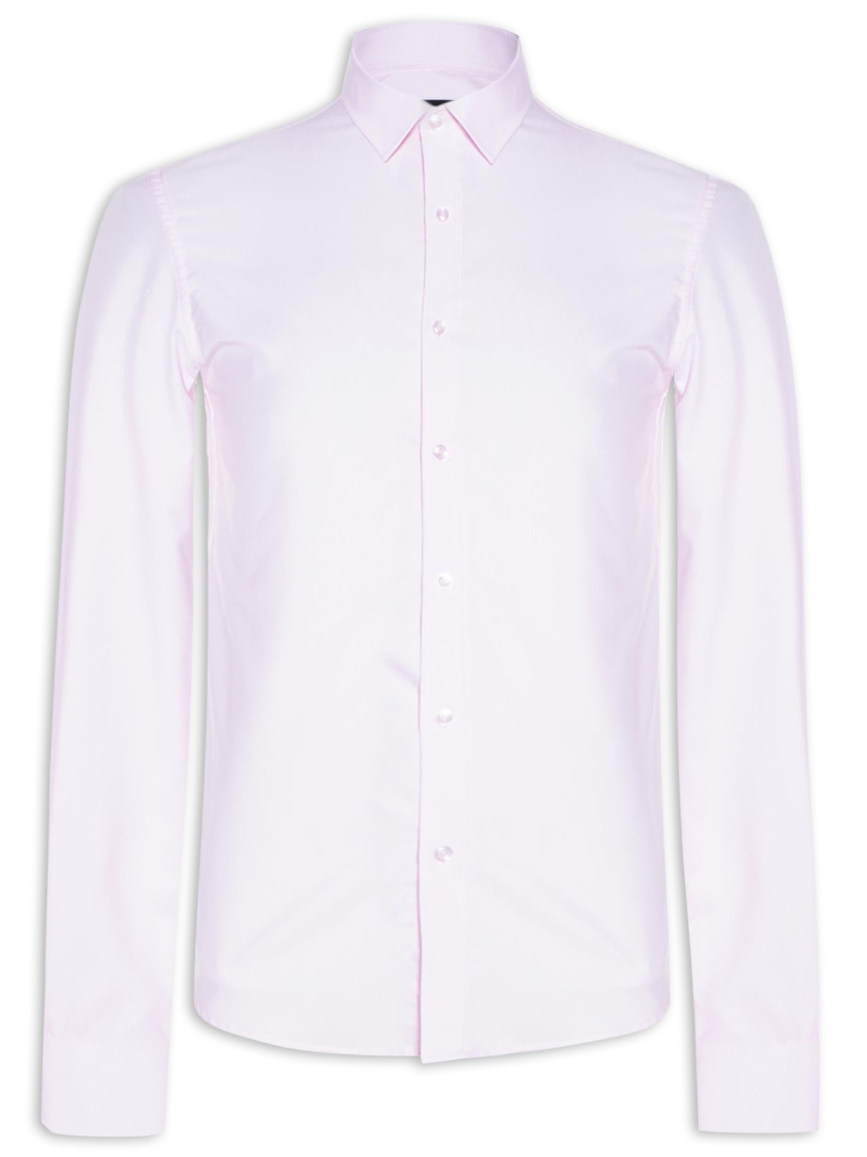 Camisa Masculina Slim Fit Algodão - Rosa