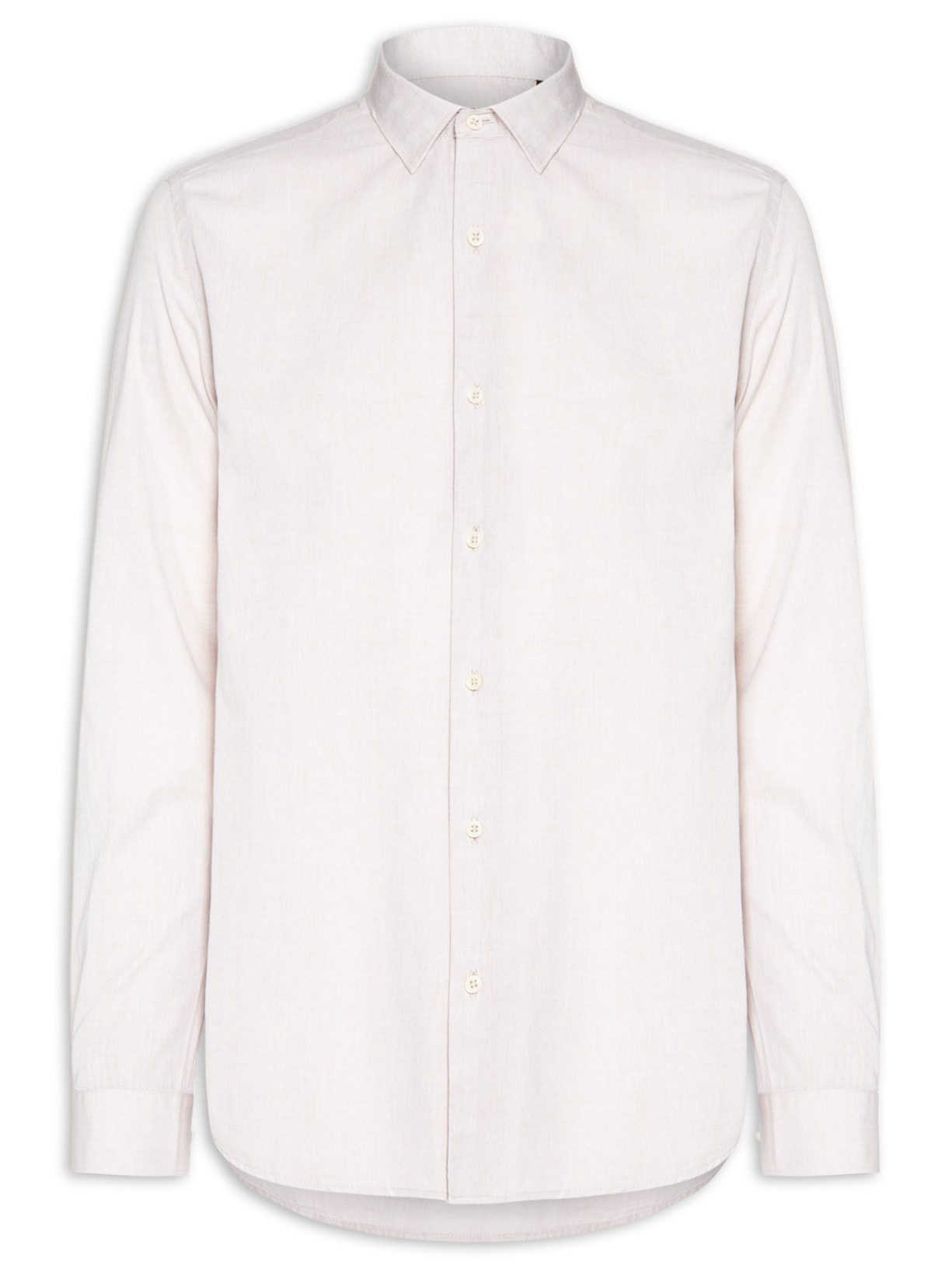 Camisa Masculina Slim Fit Algodão Willis Bege Aramis
