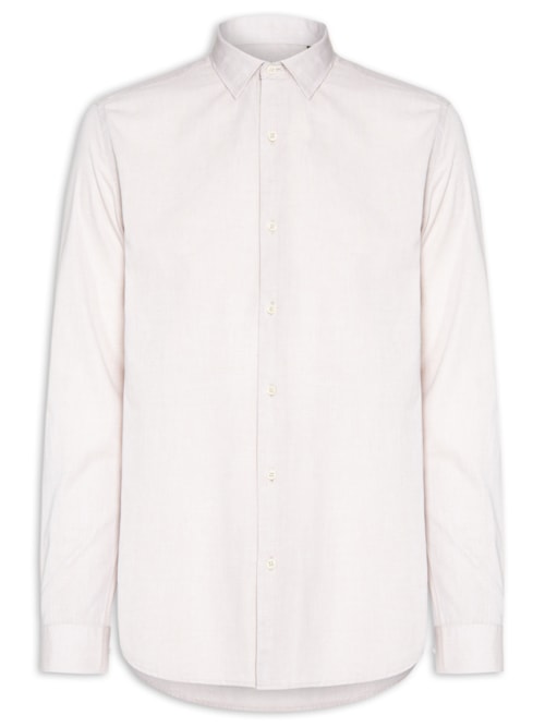 Camisa Masculina Slim Fit Algodão Willis - Bege