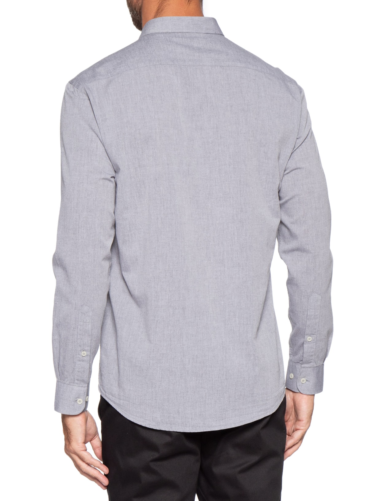 Camisa Masculina Slim Fit Algodão Willis Cinza Aramis