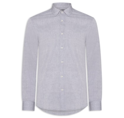 Camisa Masculina Slim Fit Algodão Willis - Cinza