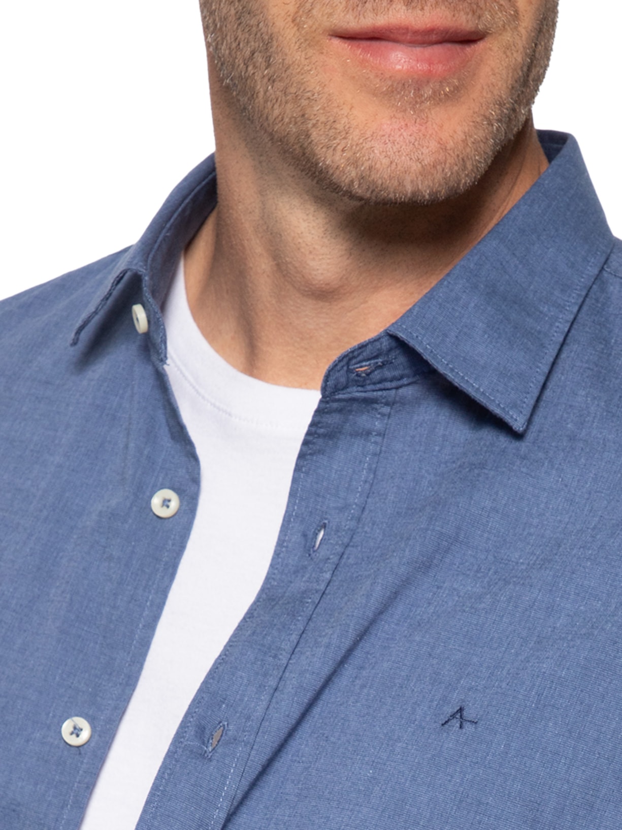 Camisa Masculina Slim Fit Antilia Azul Aramis