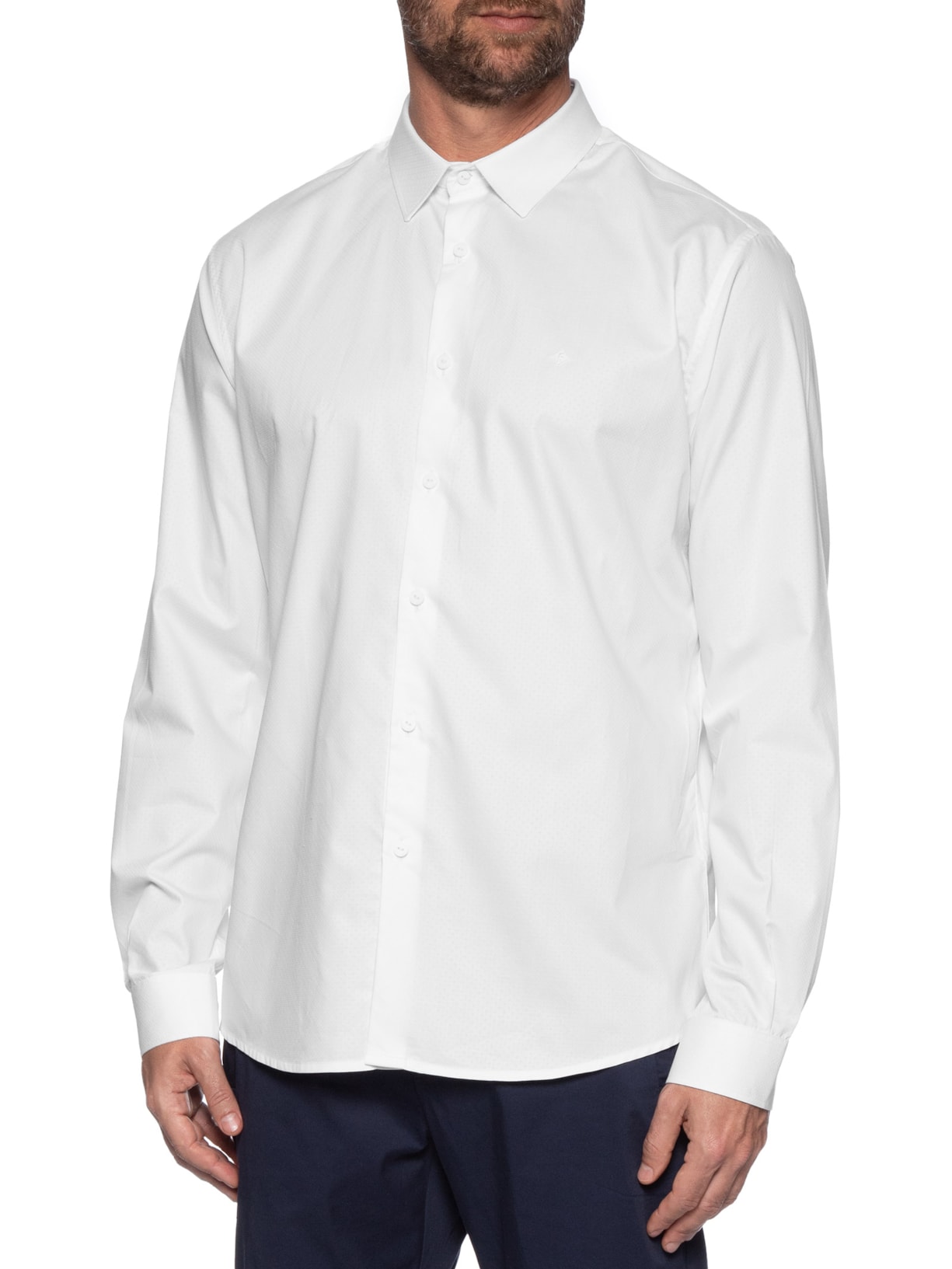 Camisa Masculina Slim Fit Branco Forum