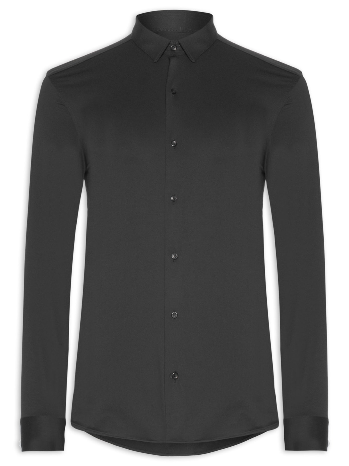 Camisa Masculina Slim Fit Classic Everyday R+ - Preto