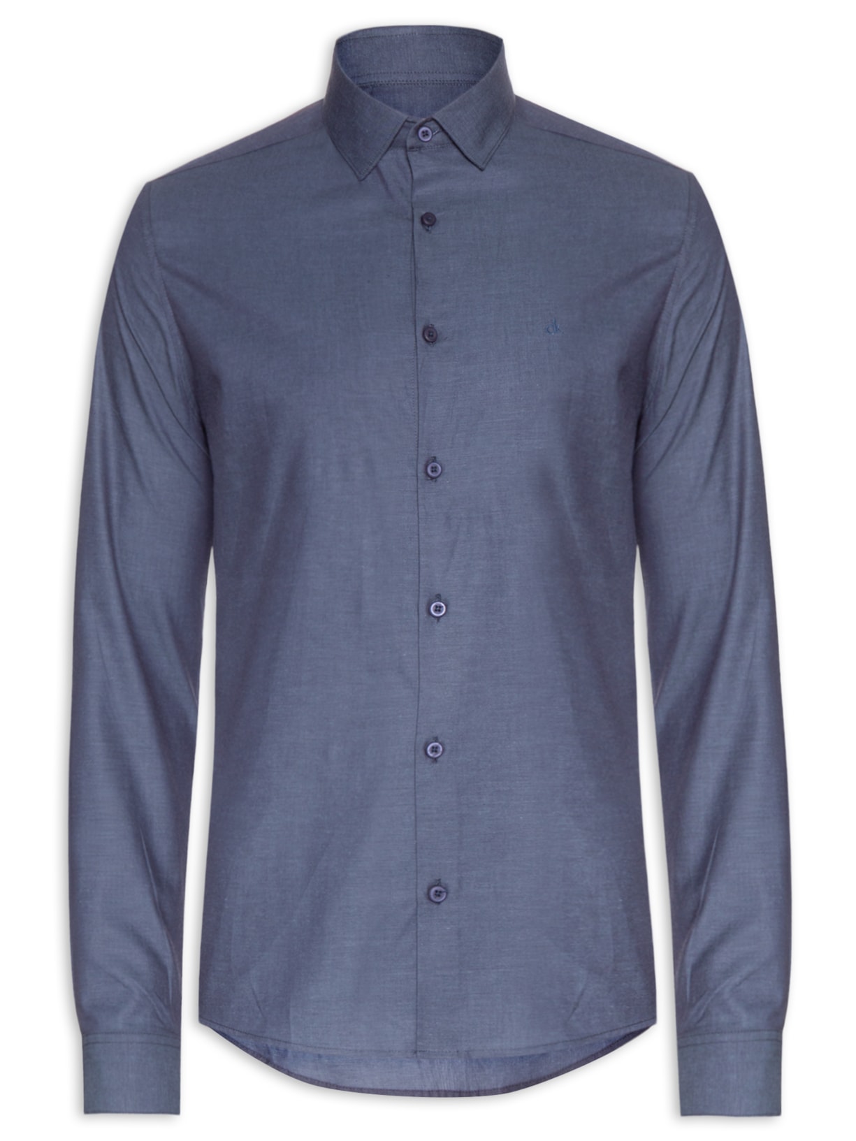 Camisa Masculina Slim Fit Classic Twill - Azul