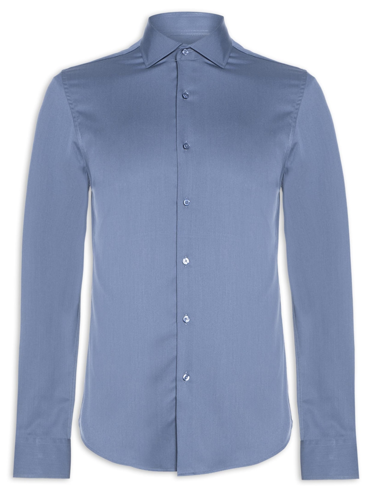 Camisa Masculina Slim Fit Com Fibra De Bambu - Azul