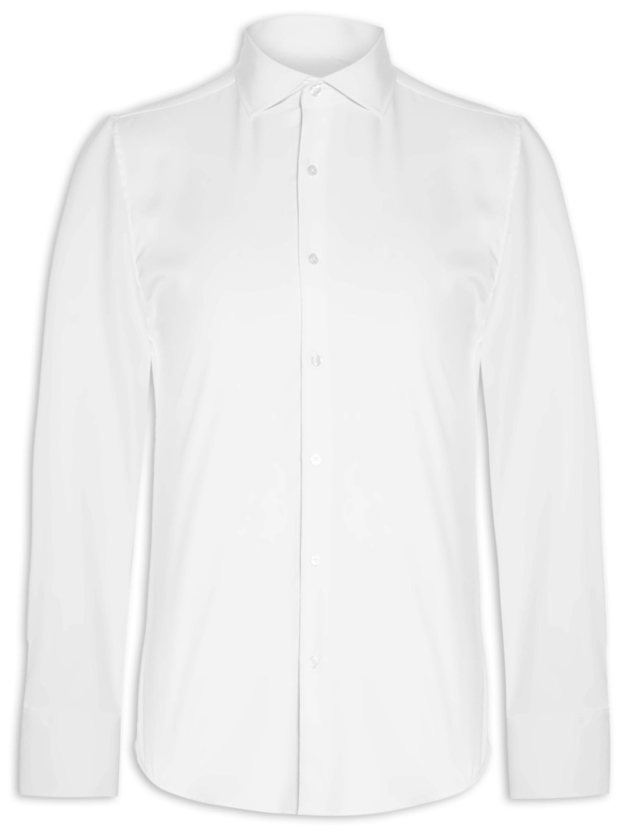 Camisa Masculina Slim Fit Com Fibra De Bambu - Branco