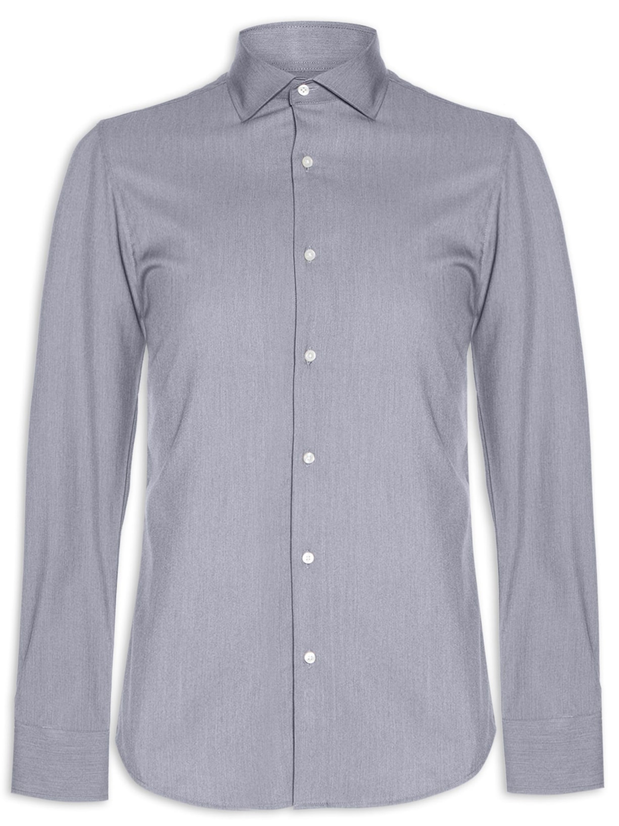 Camisa Masculina Slim Fit Com Fibra De Bambu - Cinza