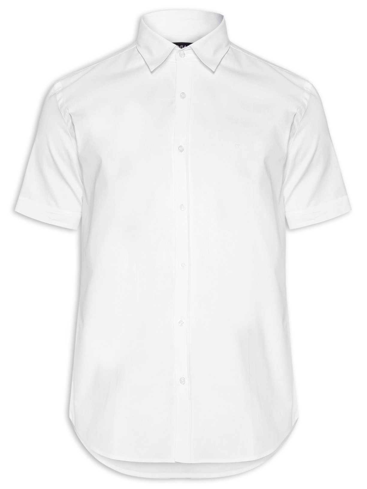 Camisa Masculina Slim Fit em Tricoline Stretch Liso - Branco