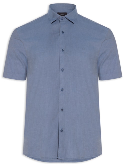 Camisa Masculina Slim Fit Fil a Fil Antilia – Azul