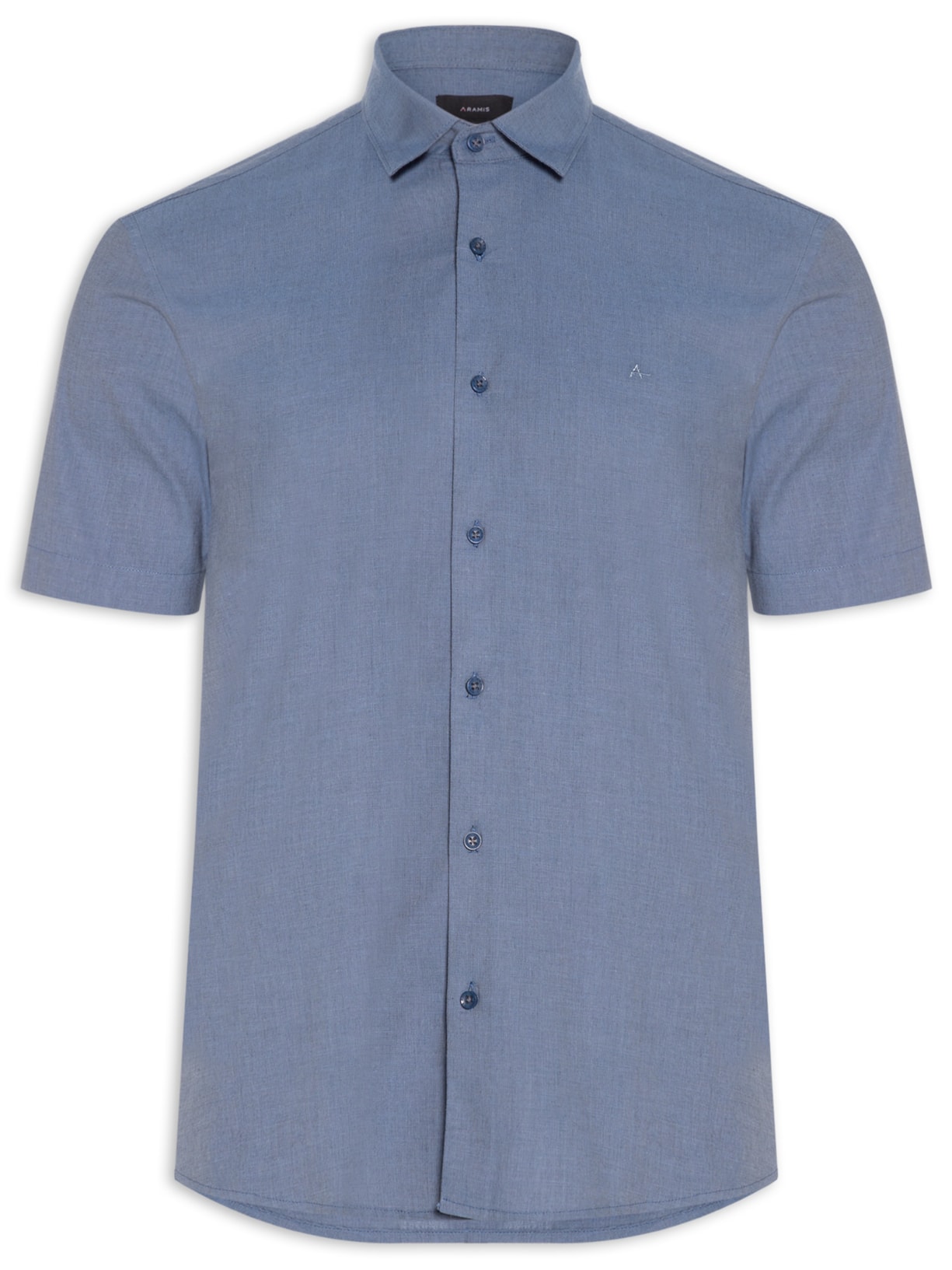 Camisa Masculina Slim Fit Fil a Fil Antilia Azul Aramis