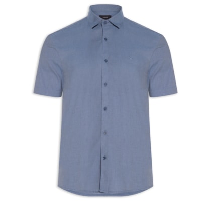 Camisa Masculina Slim Fit Fil a Fil Antilia – Azul
