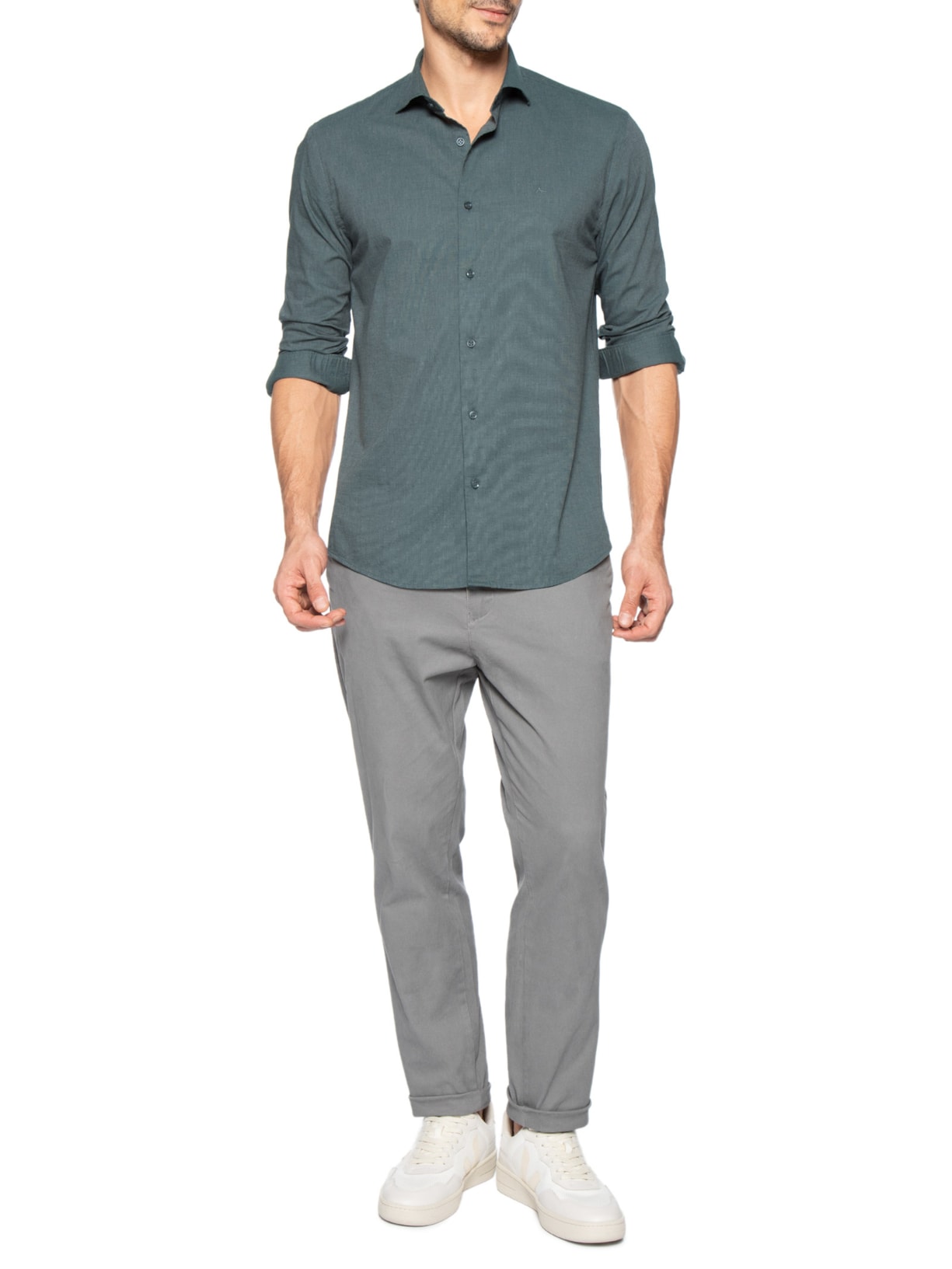 Camisa Masculina Slim Fit Fila Fil Antilia Verde Aramis