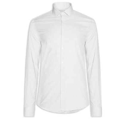 Camisa Masculina Slim Fit Fio 60 - Branco
