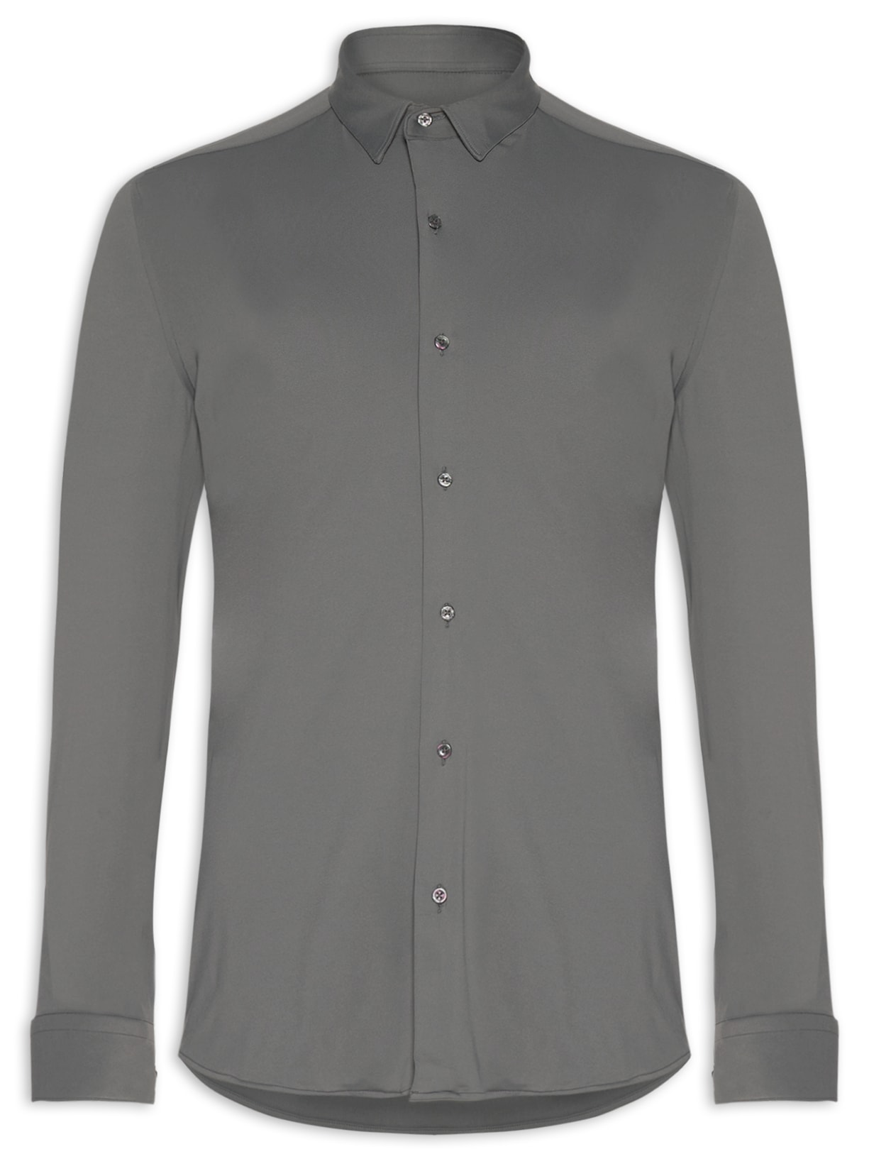 Camisa Masculina Slim Fit Flex Defense - Cinza