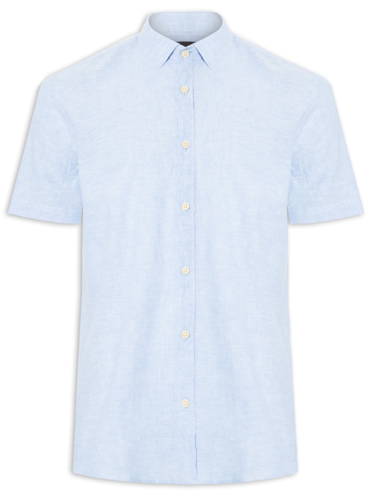 Camisa Masculina Slim Fit Linho Algodão Surat Azul Aramis