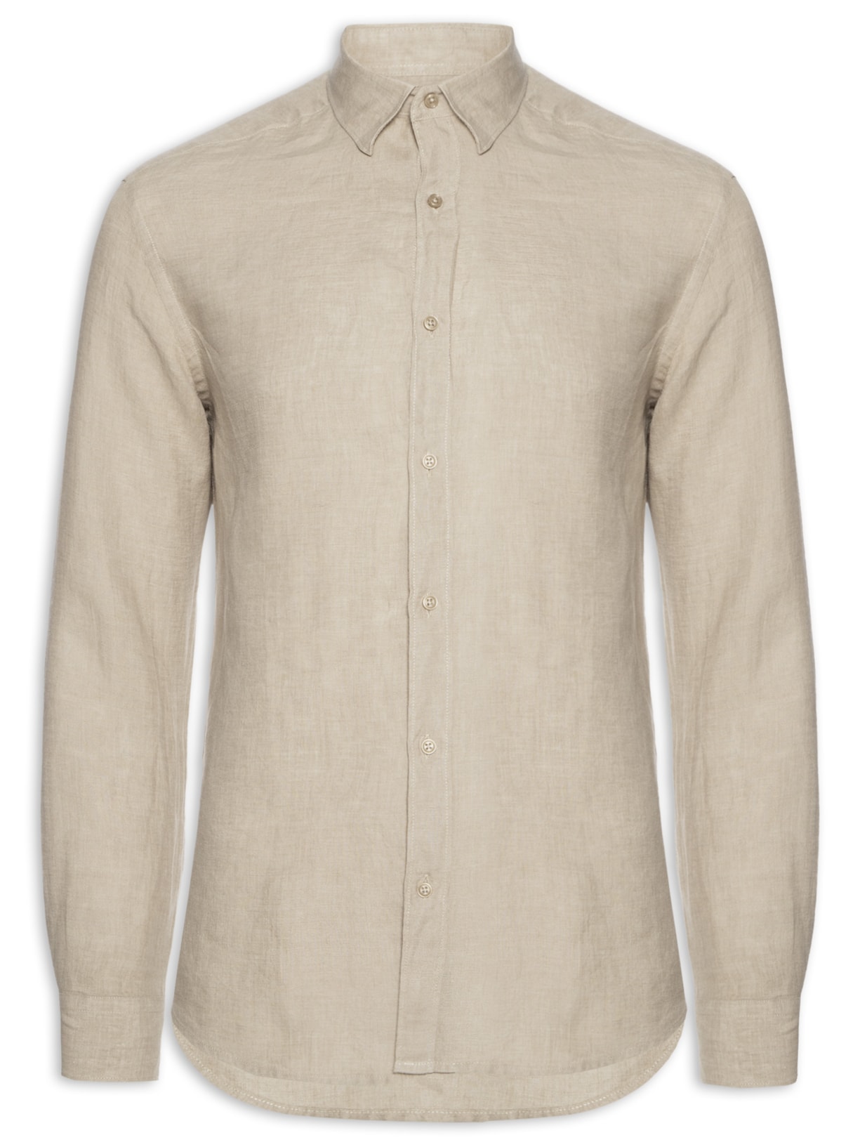 Camisa Masculina Slim Fit Linho Irlandês - Bege