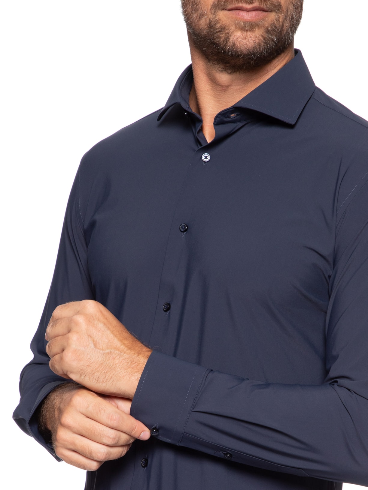 Camisa Masculina Slim Fit Malha Tech Azul '2 Essential