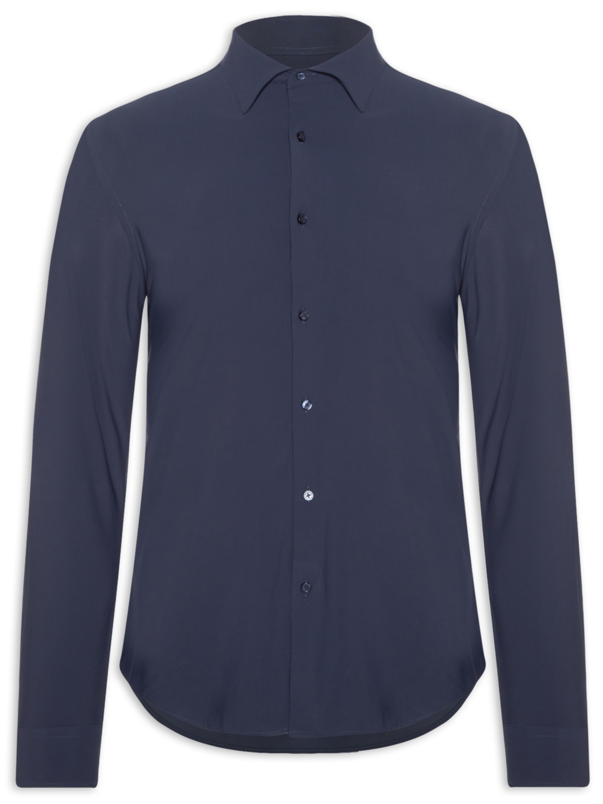 Camisa Masculina Slim Fit Malha Tech Azul '2 Essential