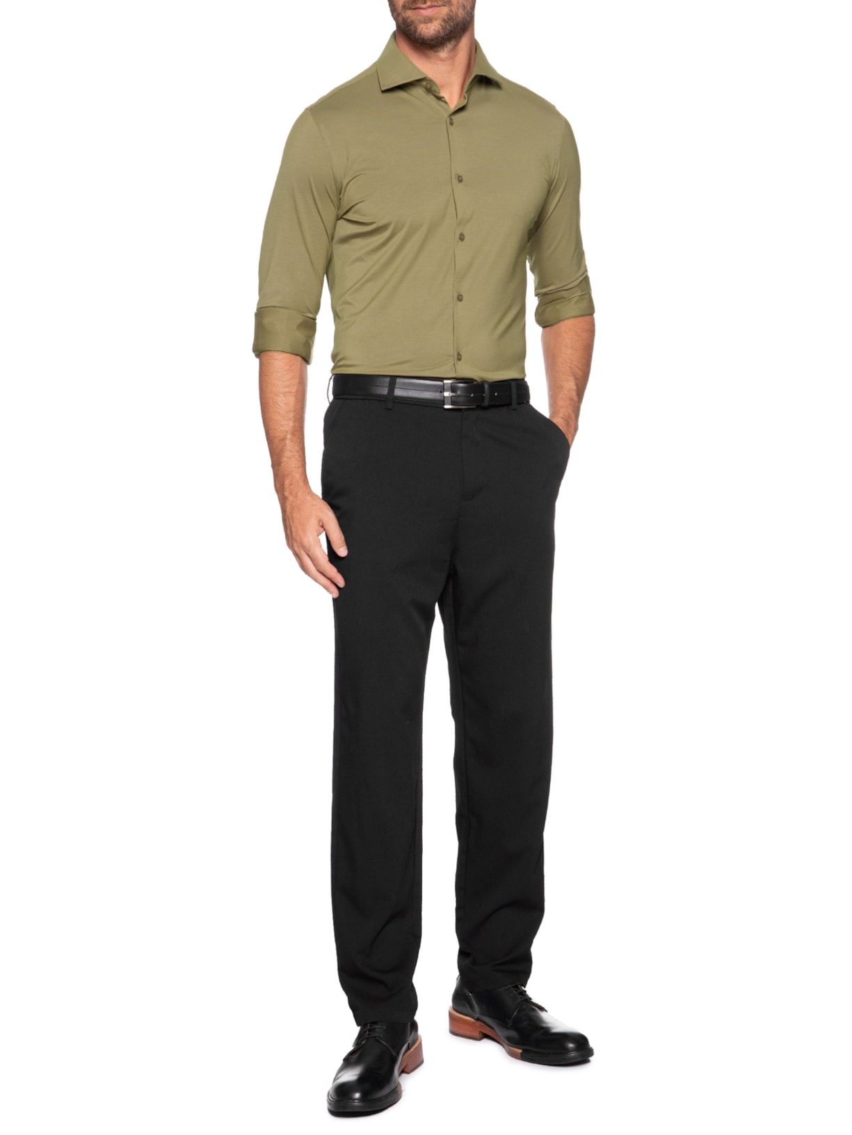 Camisa Masculina Slim Fit Malha Tech Bege '2 Essential