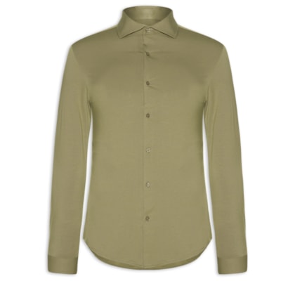 Camisa Masculina Slim Fit Malha Tech - Bege